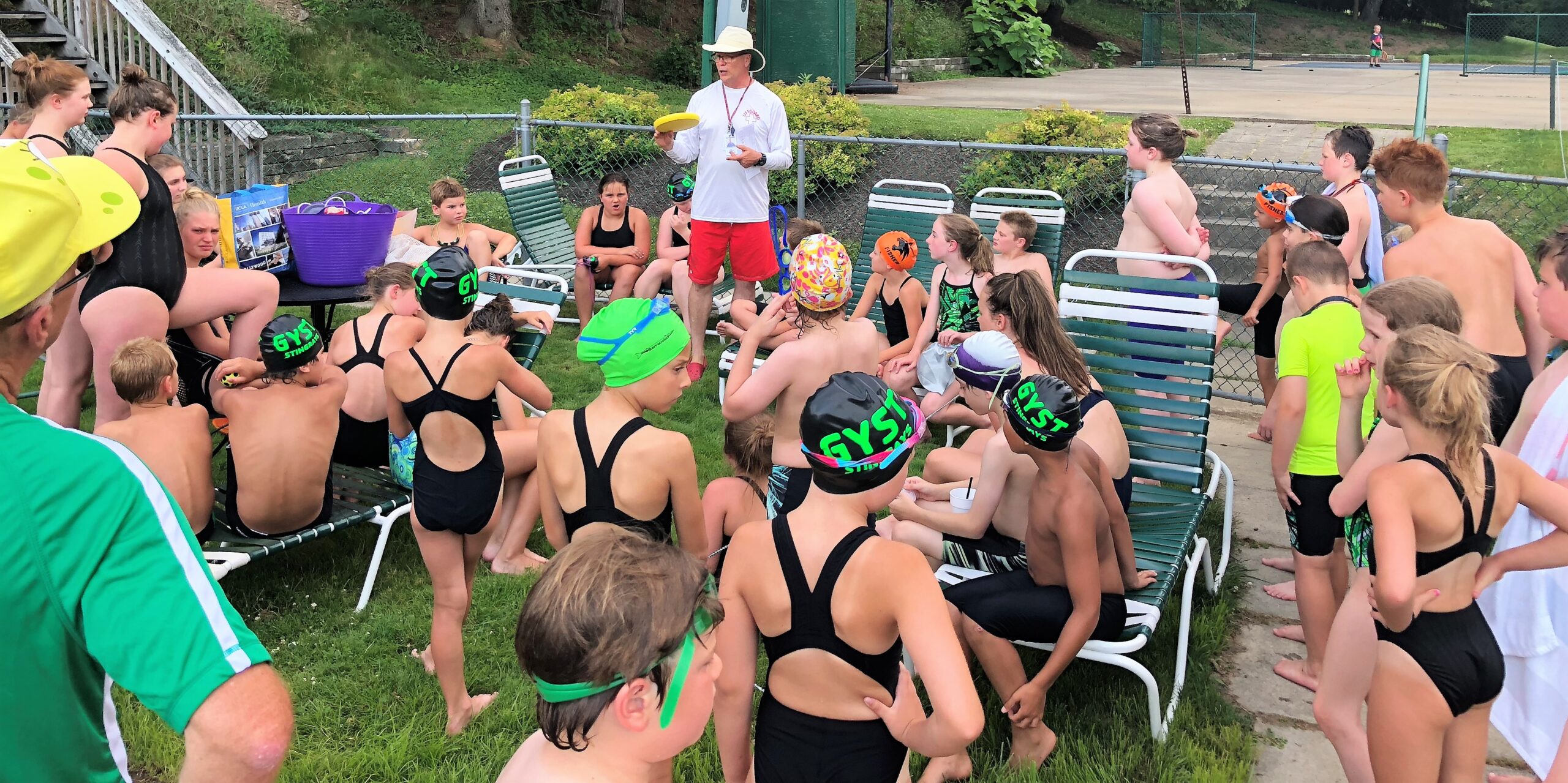 Mark at Greensburg CC talking to swimmers