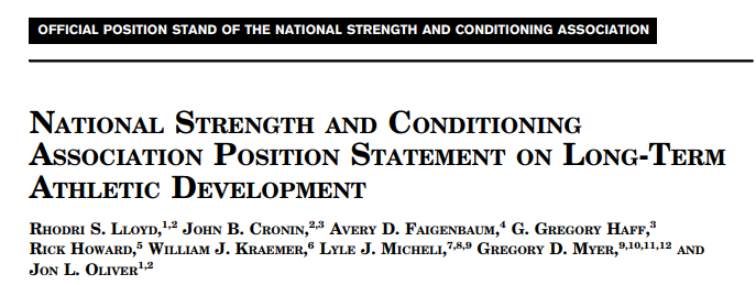 Headline - position statement from NSCA