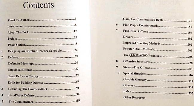 Table of Contents for US Tactical Water Polo book