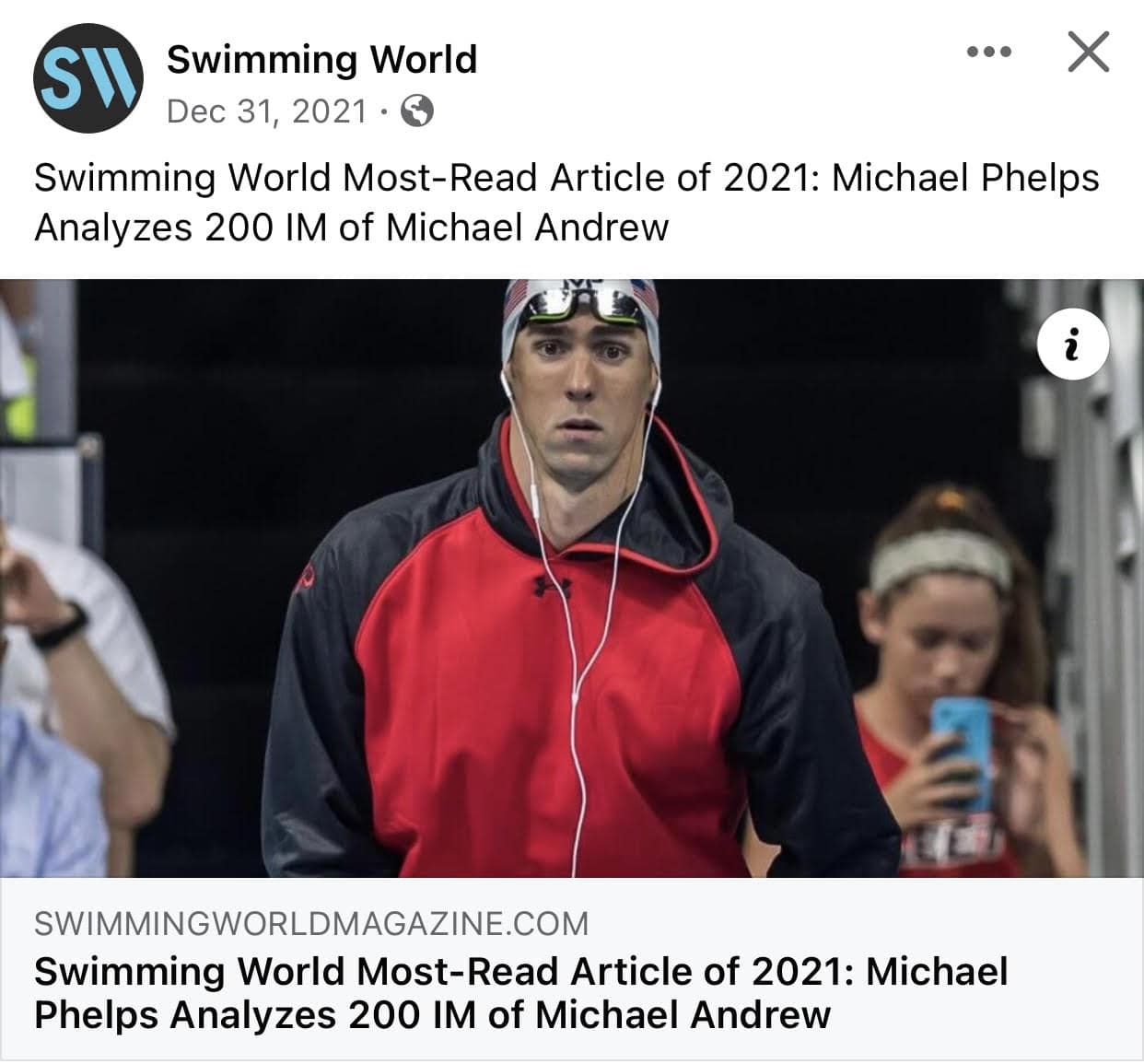 Michael Phelps IM review of Michael Andrews 200 IM, Swimming World