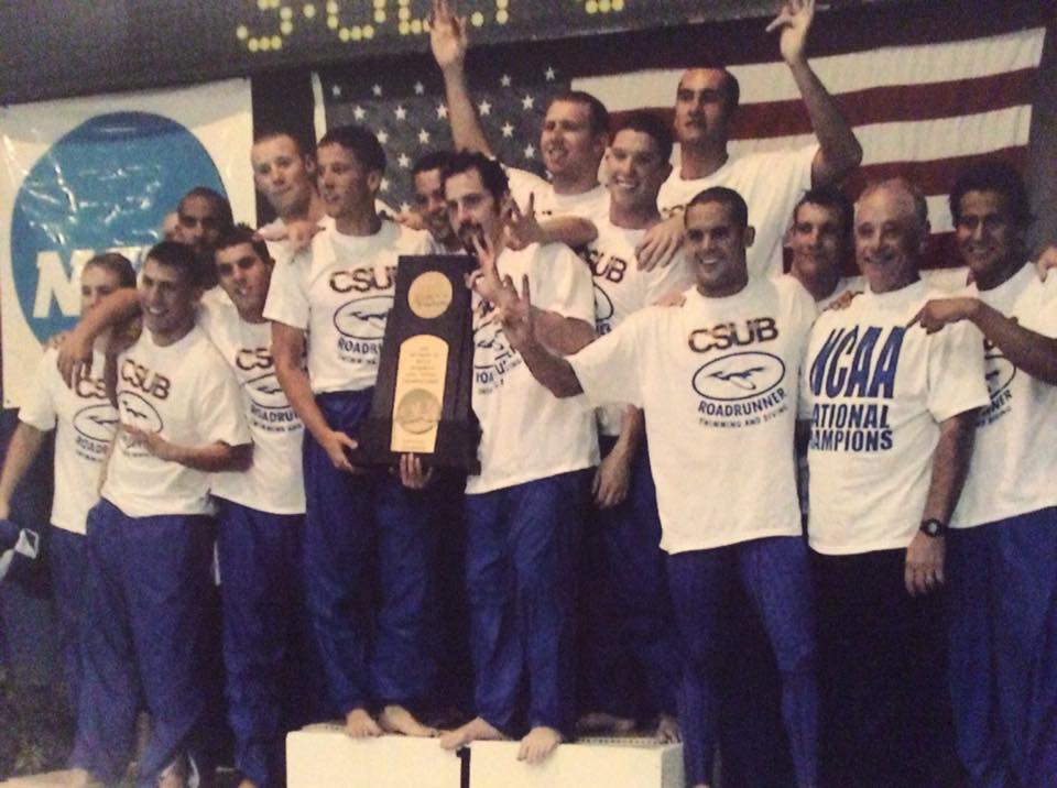 Bob's team on the podium at NCAA meet