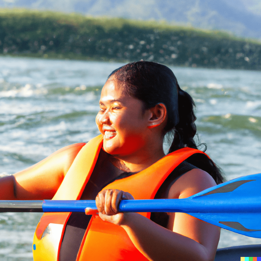 Paddle girls on water with lifejacket and a smile