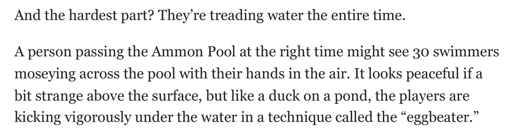 Article on Pittsburgh Masters Water Polo in newspaper